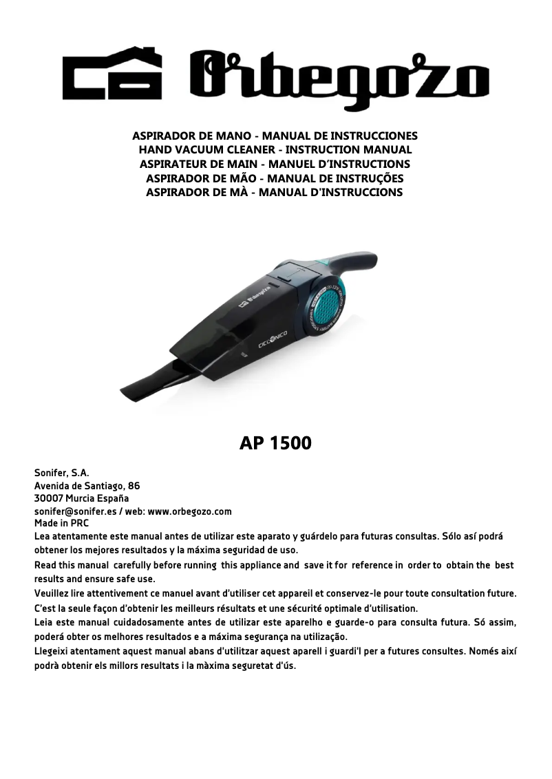 Image de la première page du manuel de l'appareil AP 1500