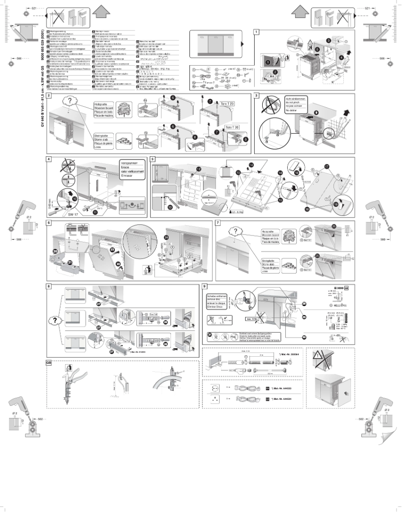 Page 1 de la notice Guide d'installation Bosch SMV50D30EU
