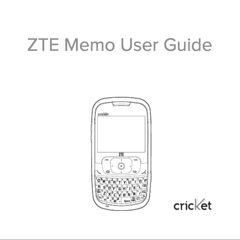 Page 1 de la notice Manuel utilisateur ZTE Memo A415 Cricket