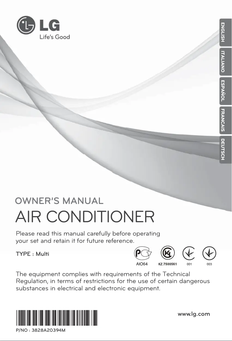 Page n°1 - Manuel utilisateur LG MS18AH