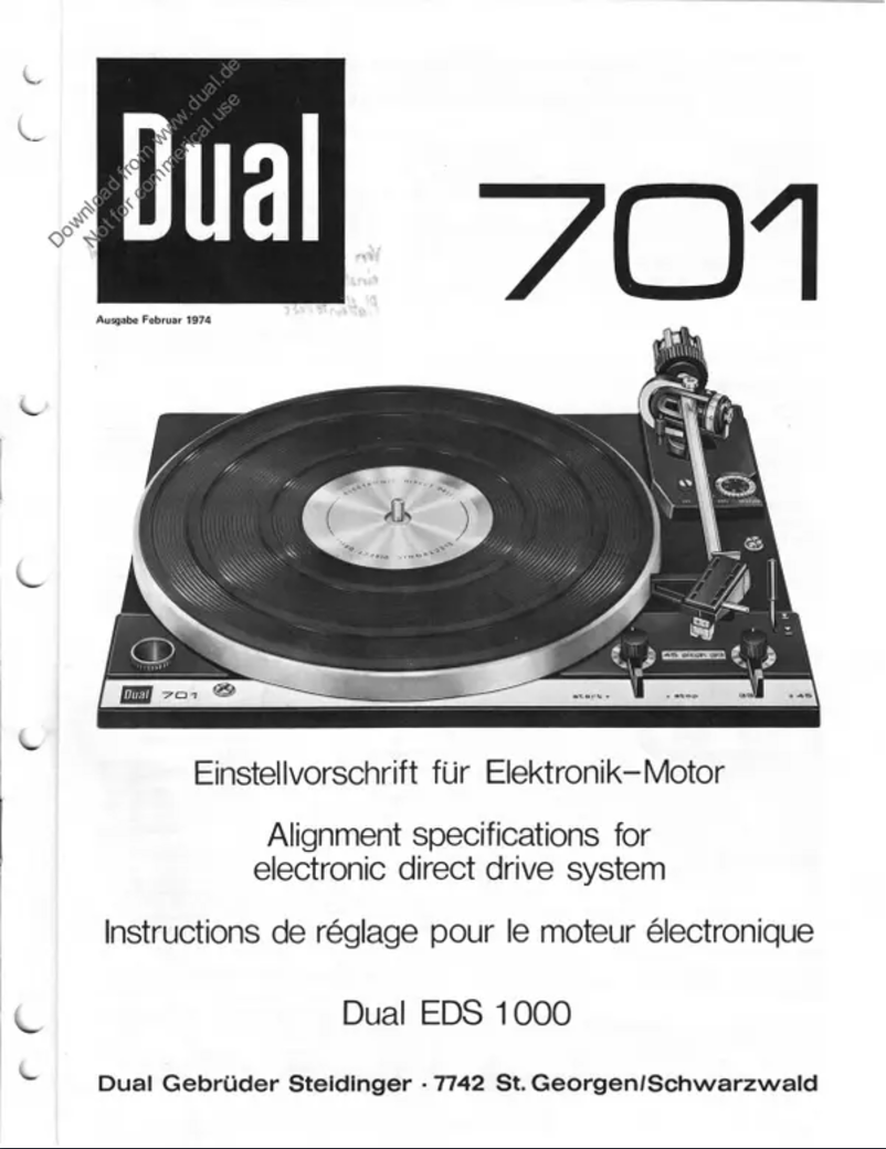 Page n°1 - Manuel utilisateur Dual 721