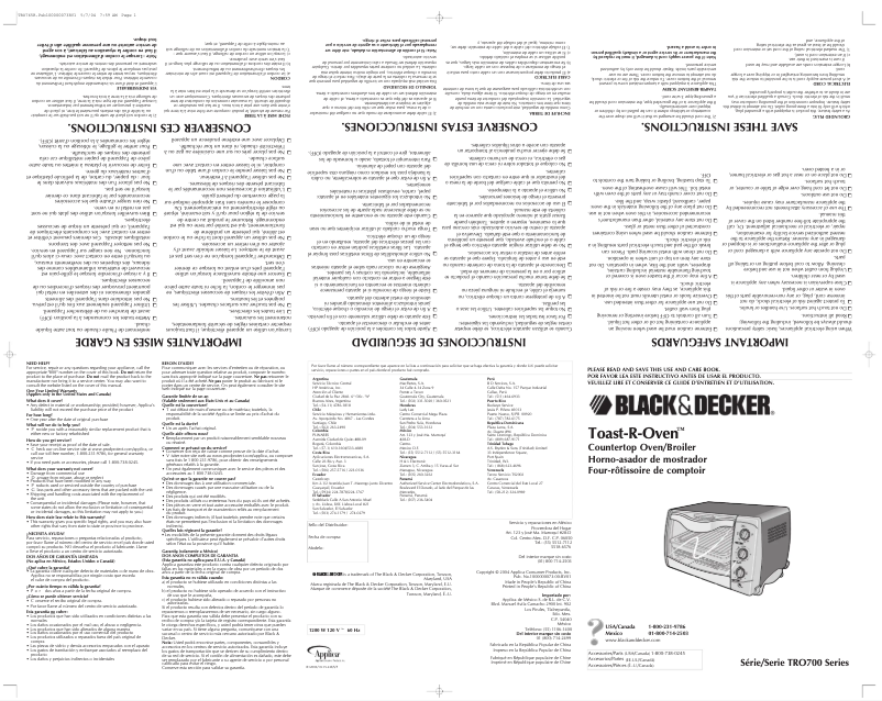 Image de la première page du manuel de l'appareil TRO760