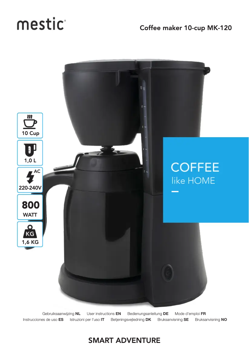Page 1 de la notice Manuel utilisateur Mestic MK-120 10