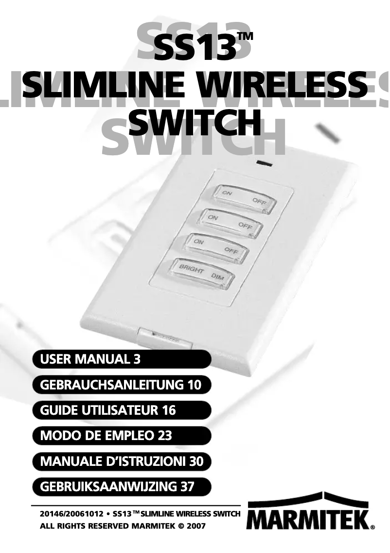 Image de la première page du manuel de l'appareil SS13e