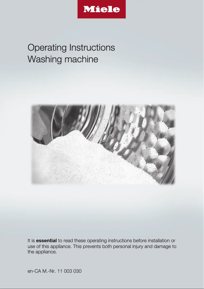 Page 1 de la notice Manuel utilisateur Miele WWB 020 WCS