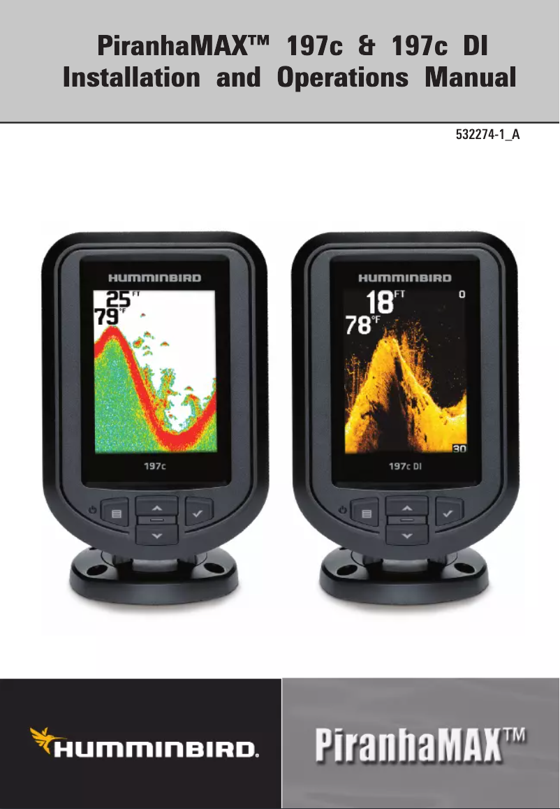 Page 1 de la notice Manuel utilisateur Humminbird PiranhaMAX 197c