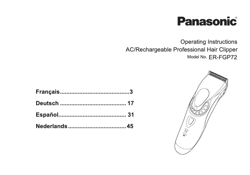 Page n°1 - Manuel utilisateur Panasonic ER-FGP72