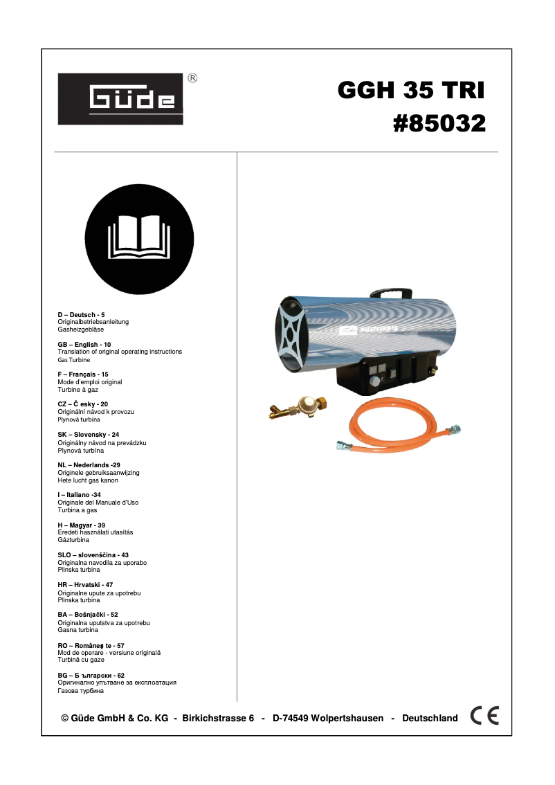 Page n°1 - Manuel utilisateur Güde GGH 35 TRI