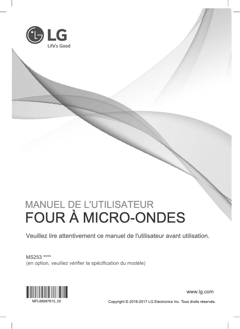 Page 1 de la notice Manuel utilisateur LG MS2535GDB