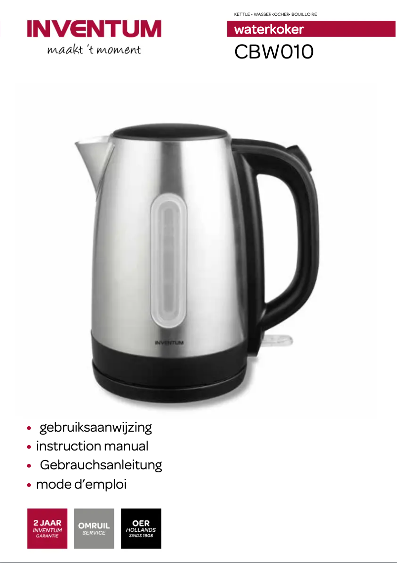 Image de la première page du manuel de l'appareil CBW010