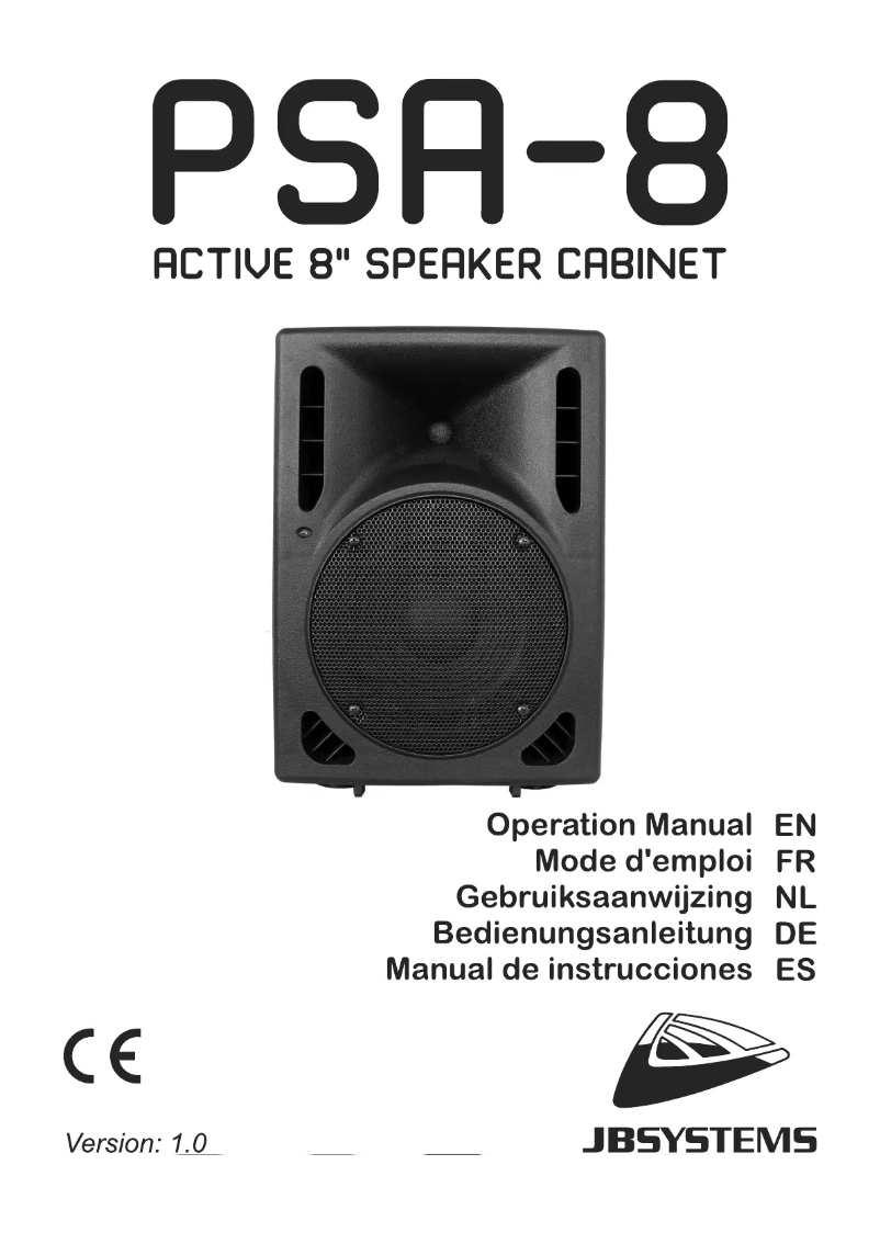 Page 1 de la notice Manuel utilisateur JB systems PSA-08