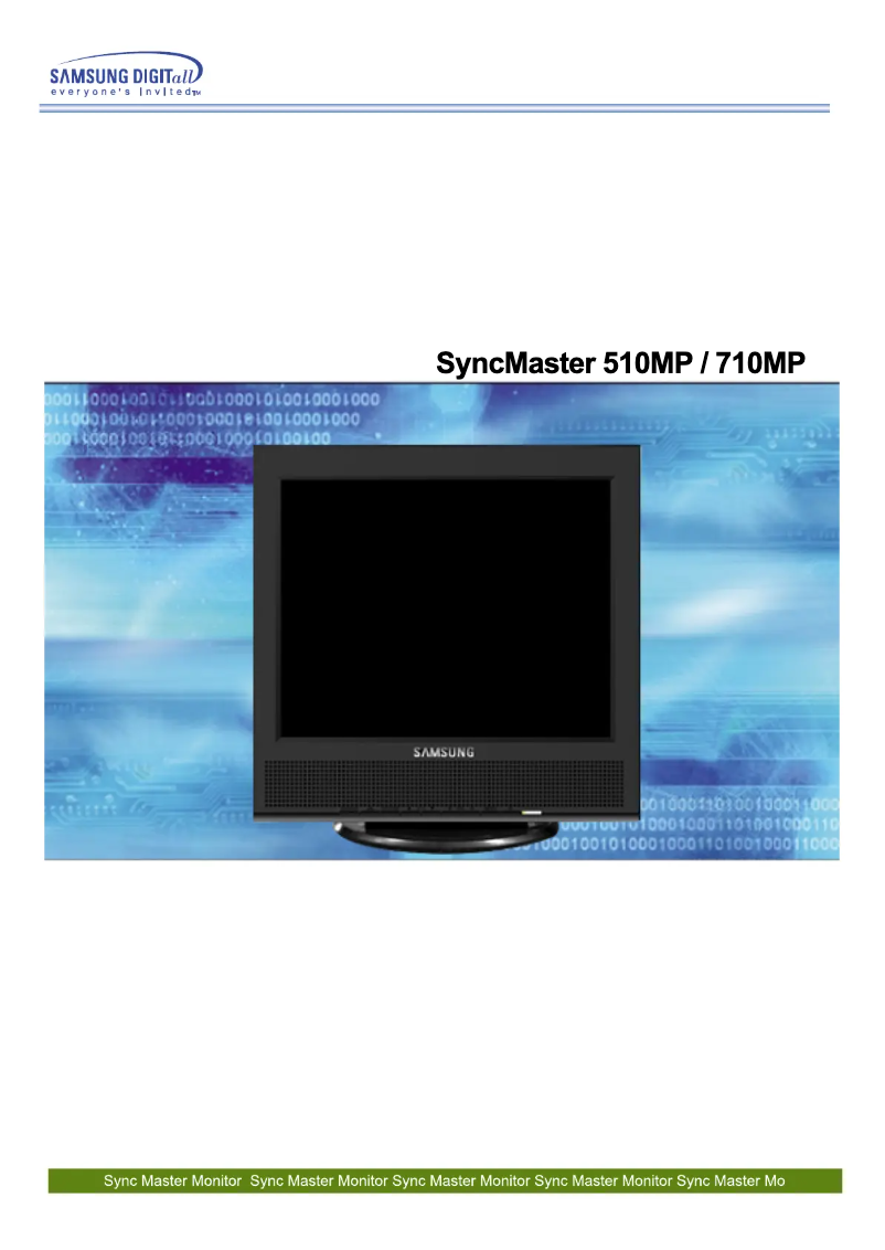 Page n°1 - Manuel utilisateur Samsung SyncMaster 510MP