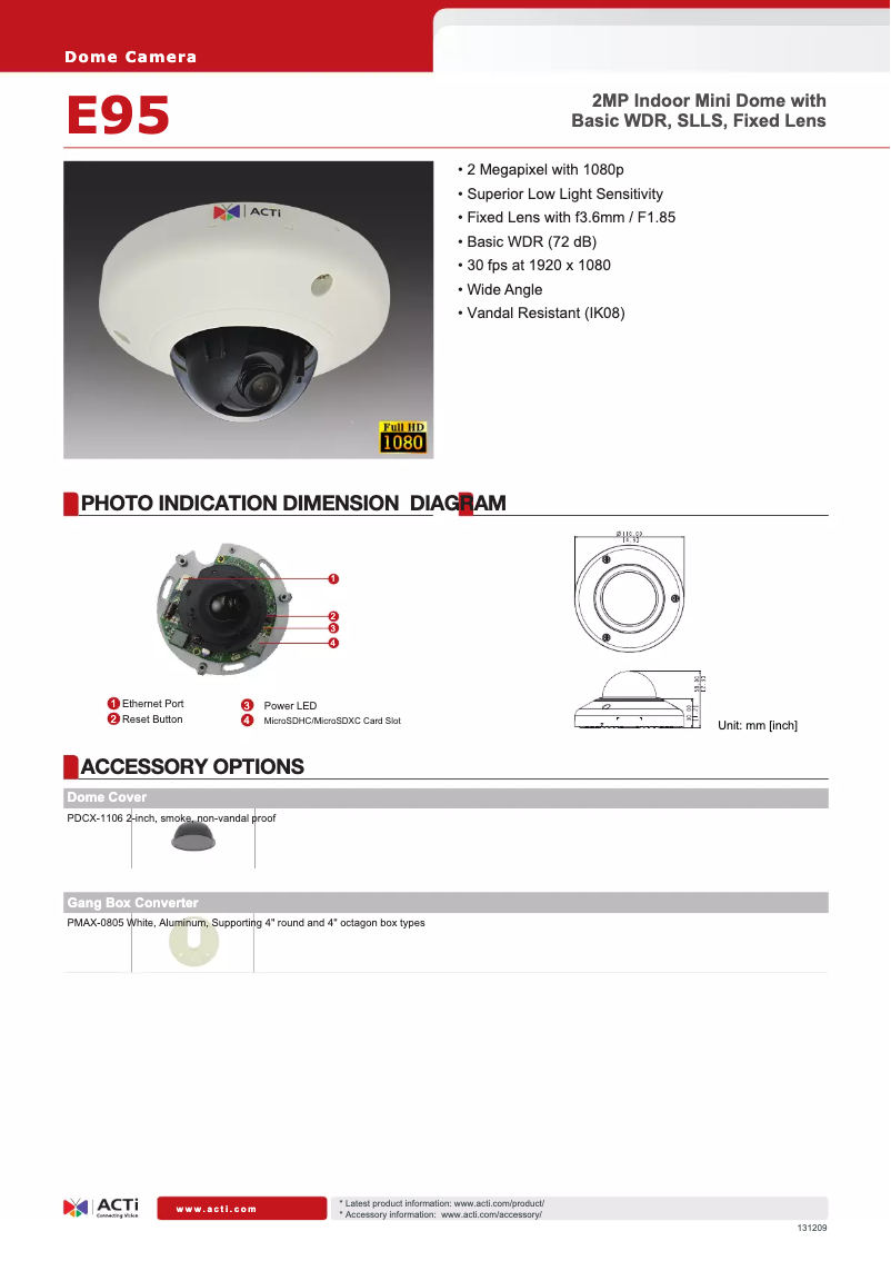 Image de la première page du manuel de l'appareil E95