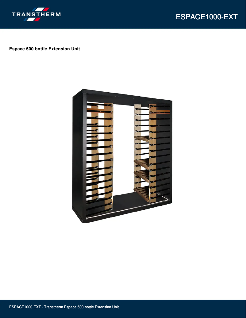 Page 1 de la notice Fiche technique Vintec ESPACE1000-EXT