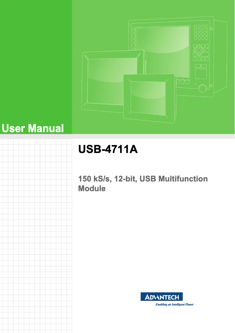Page 1 de la notice Manuel utilisateur Advantech USB-4711A-BE
