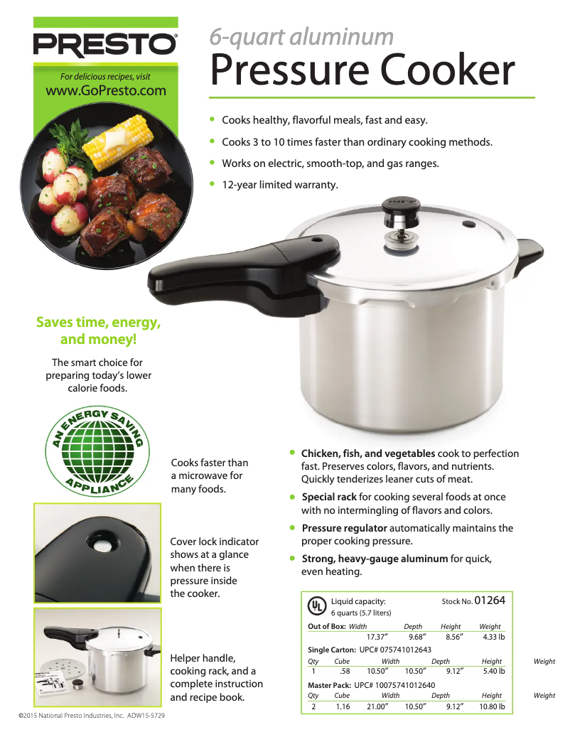 Page n°1 - Fiche technique Presto 01264