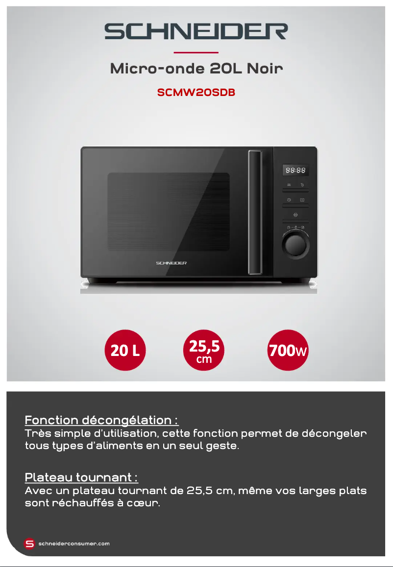 Image de la première page du manuel de l'appareil SCMW20SDB