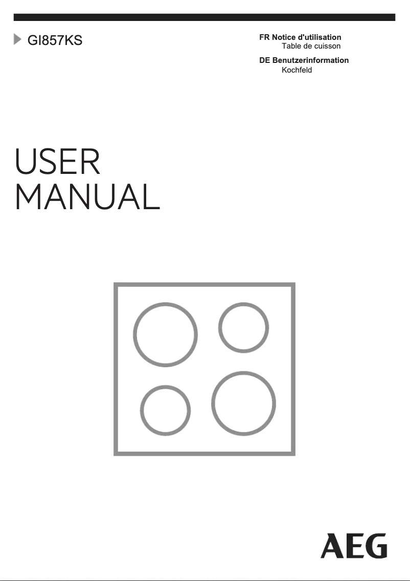 Page n°1 - Manuel utilisateur AEG GI857KS