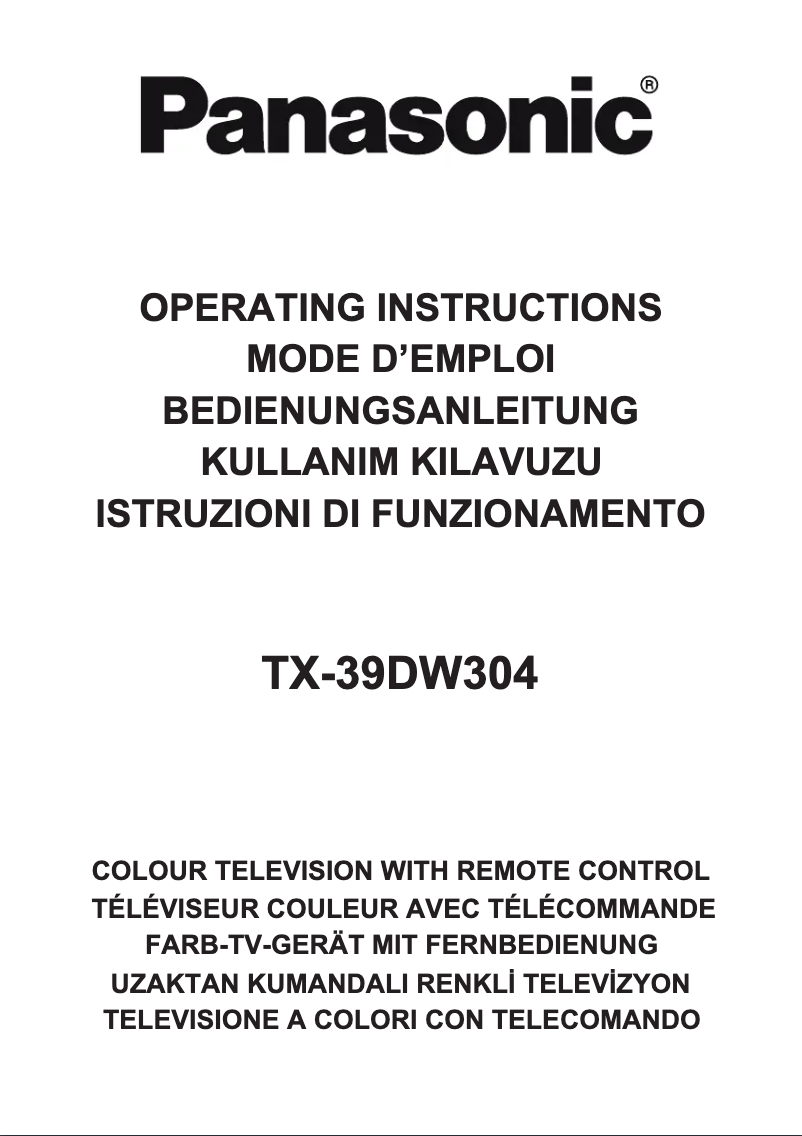 Page 1 de la notice Manuel utilisateur Panasonic Viera TX-39DW304