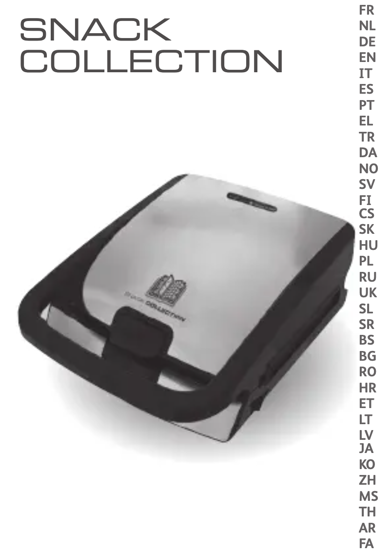 Page n°1 - Manuel utilisateur Tefal Multisnack SW854D