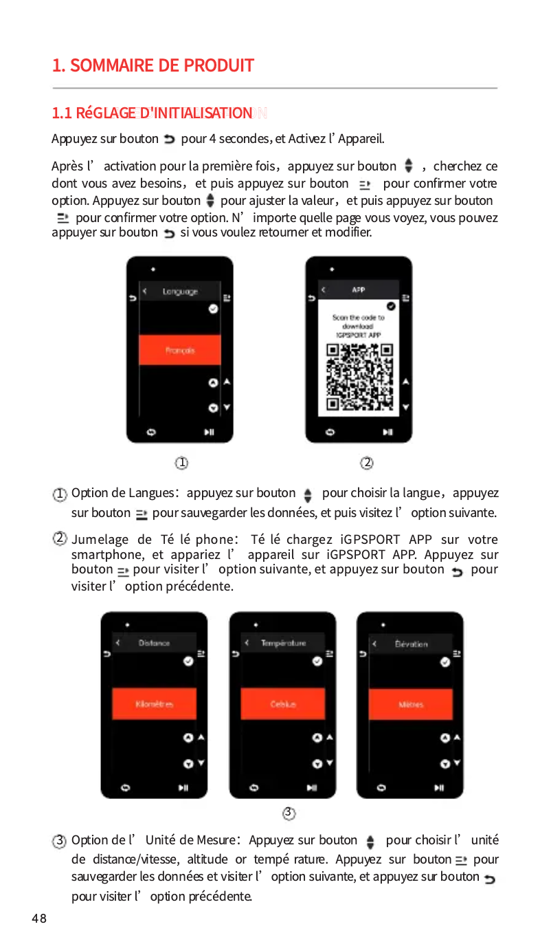 Page n°1 - Manuel utilisateur iGPSport iGS630