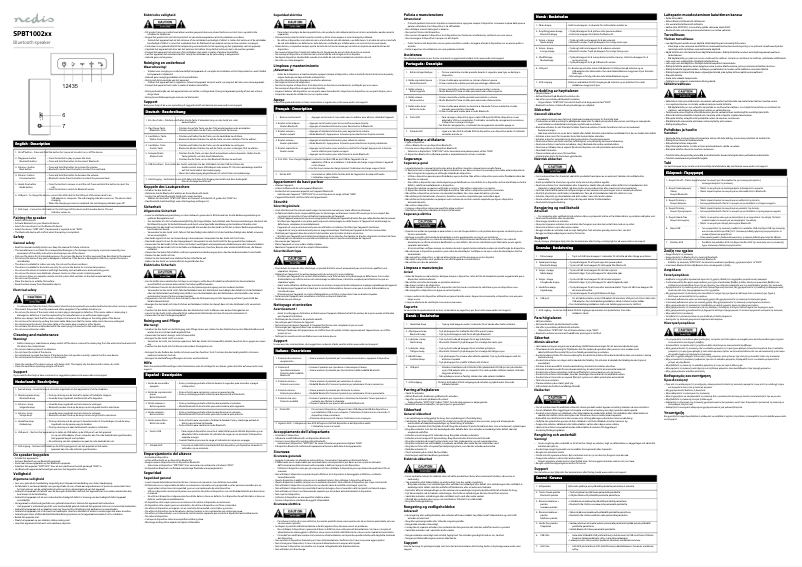 Image de la première page du manuel de l'appareil SPBT1002GY