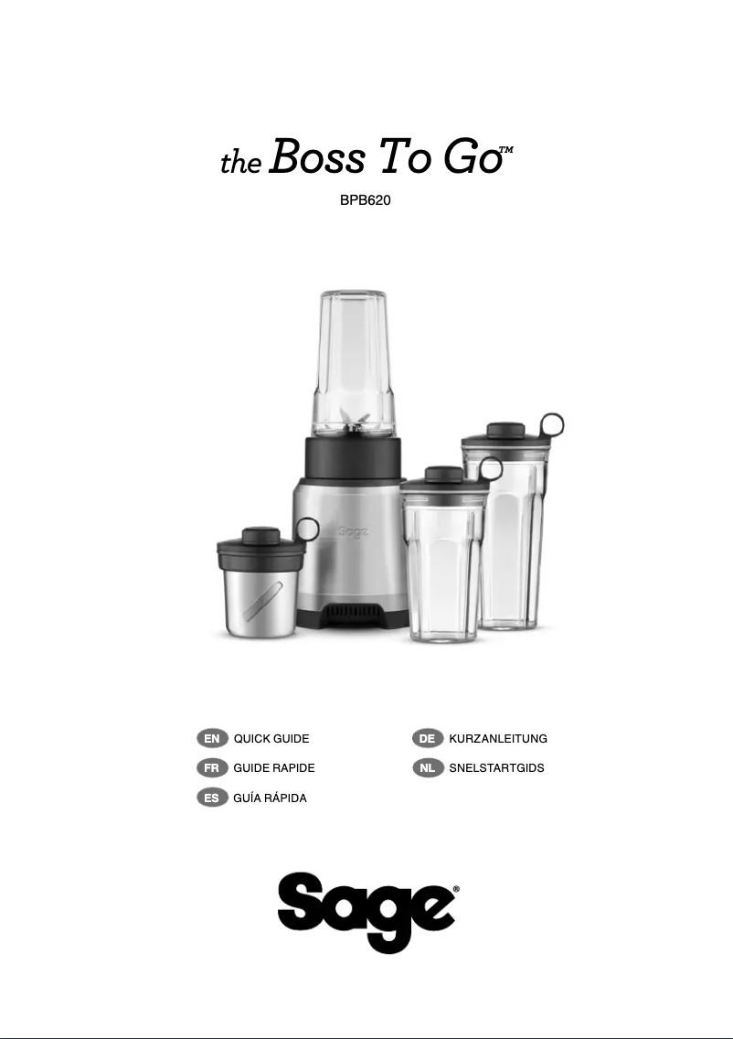 Page 1 of the manual User Manual Sage the Boss To Go BPB620