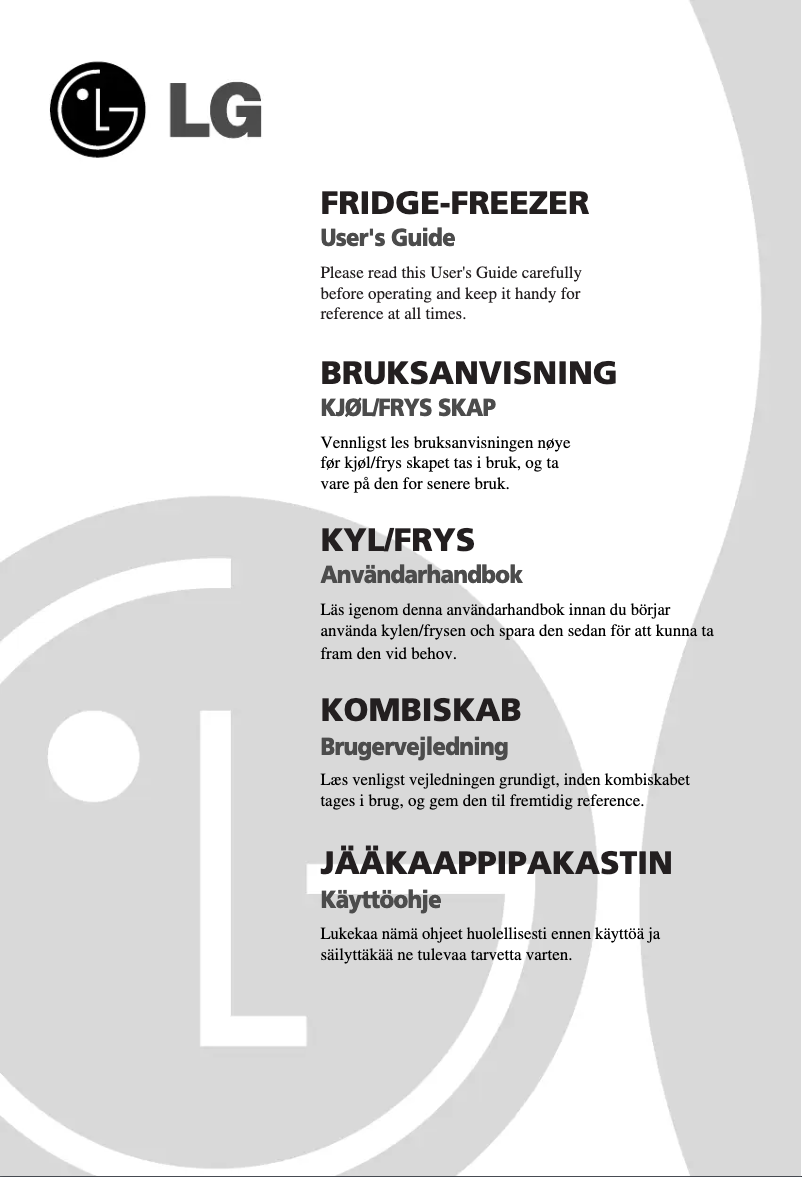 Page 1 de la notice Manuel utilisateur LG GR-B469BSQW