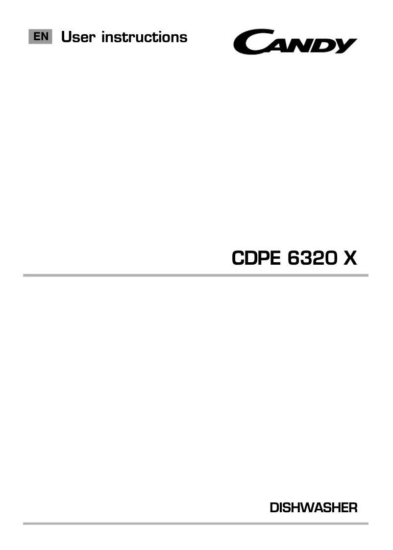 Page n°1 - Manuel utilisateur Candy CDPE 6320-80