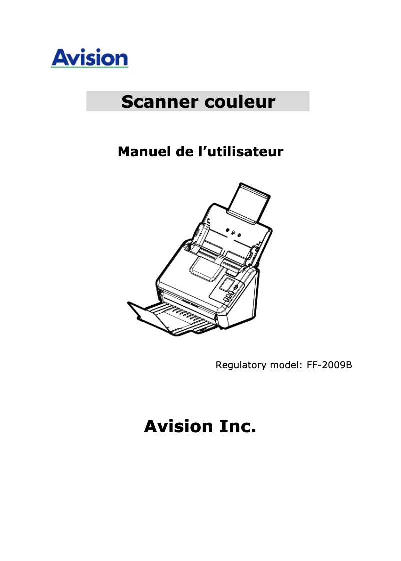 Page 1 de la notice Manuel utilisateur Avision AD340G