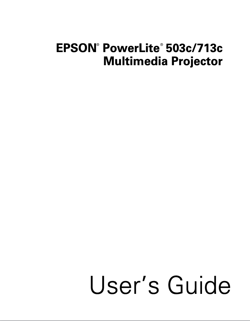 Page 1 de la notice Manuel utilisateur Epson PowerLite 713c