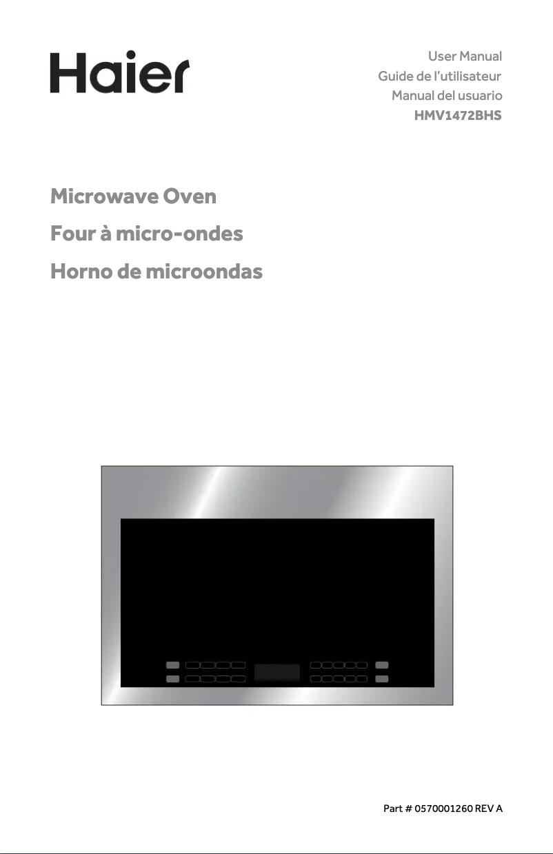 Page 1 de la notice Manuel utilisateur Haier HMV1472BHS