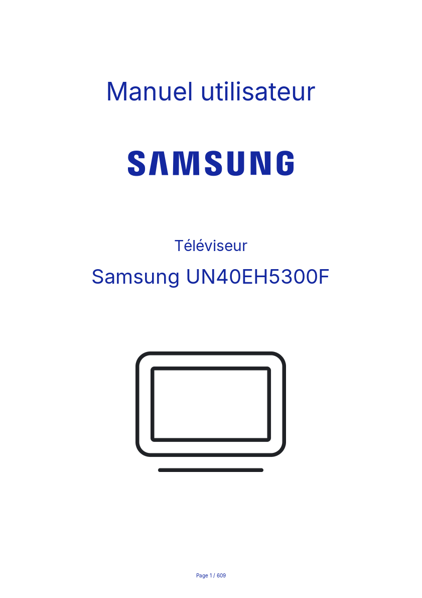 Page n°1 - Manuel utilisateur Samsung UN40EH5300F