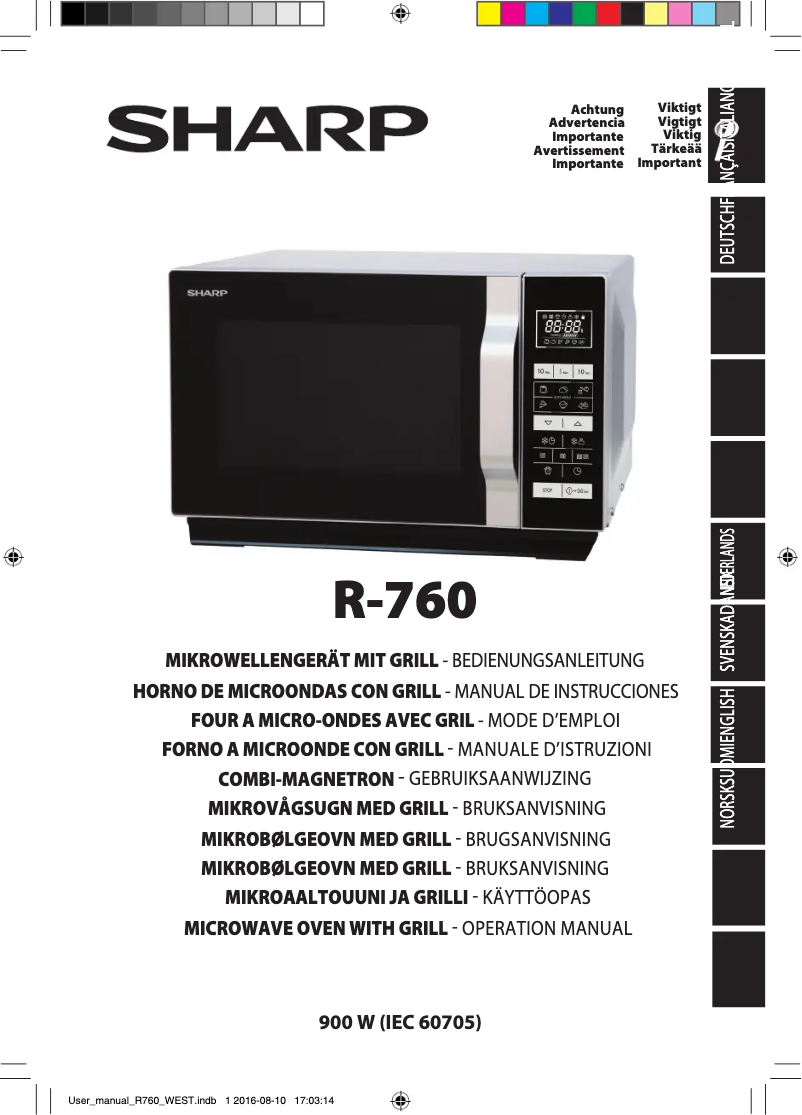 Image de la première page du manuel de l'appareil R760BK