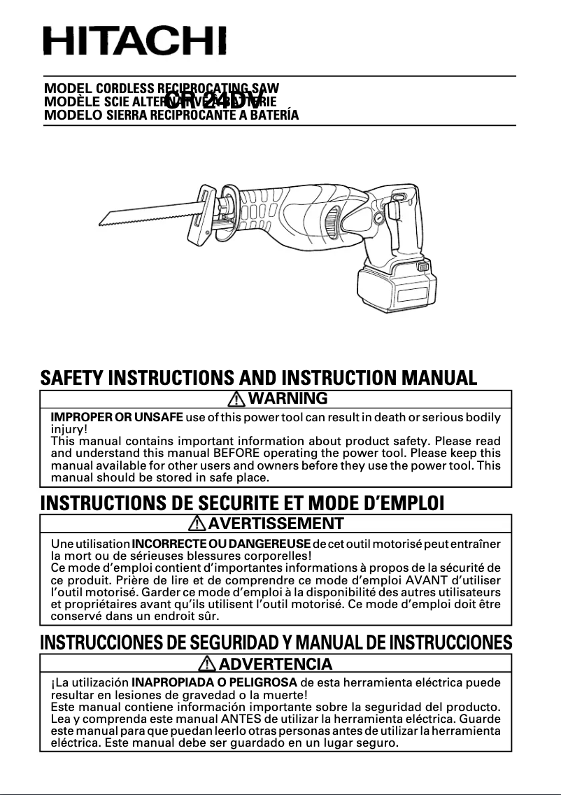 Image de la première page du manuel de l'appareil CR 24DV