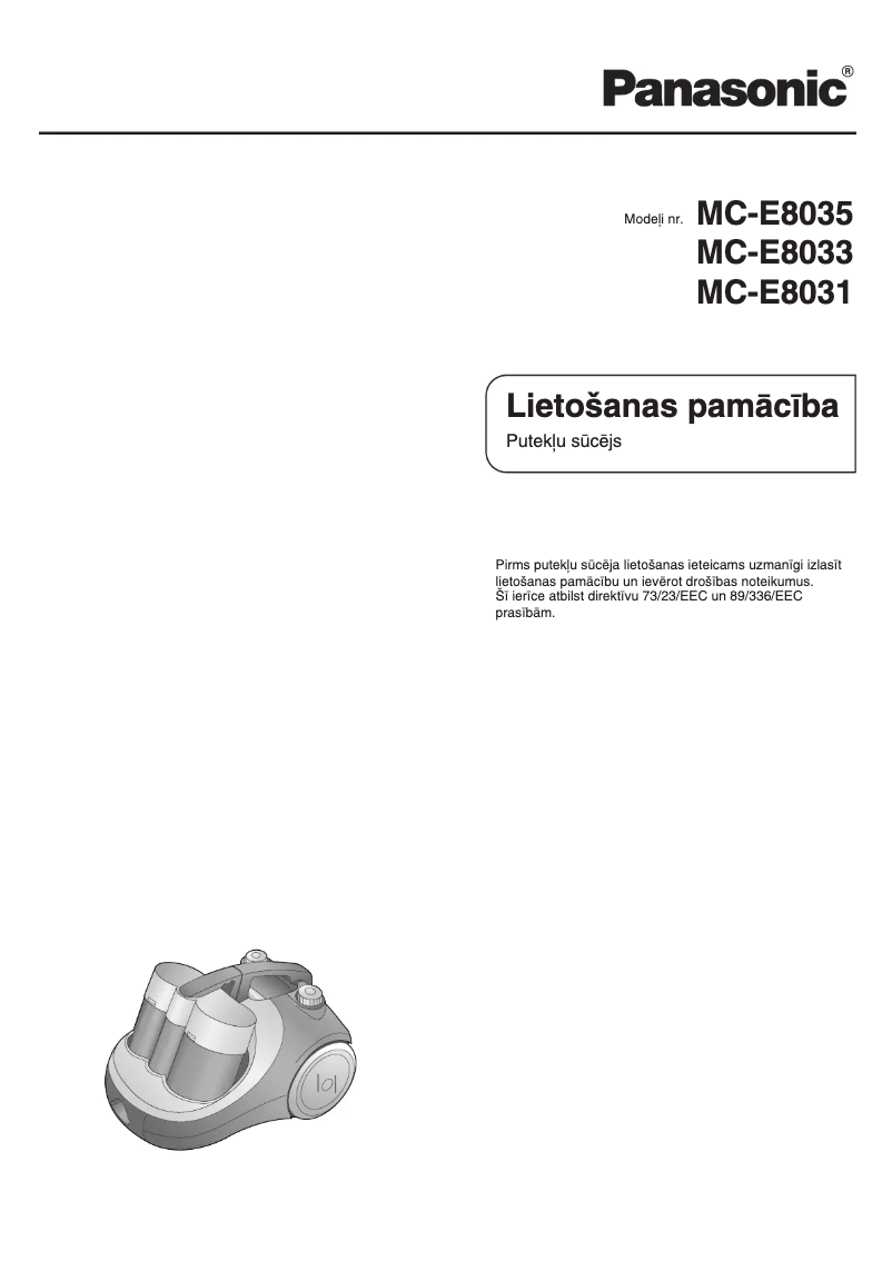 Page 1 de la notice Manuel utilisateur Panasonic MC-E8031
