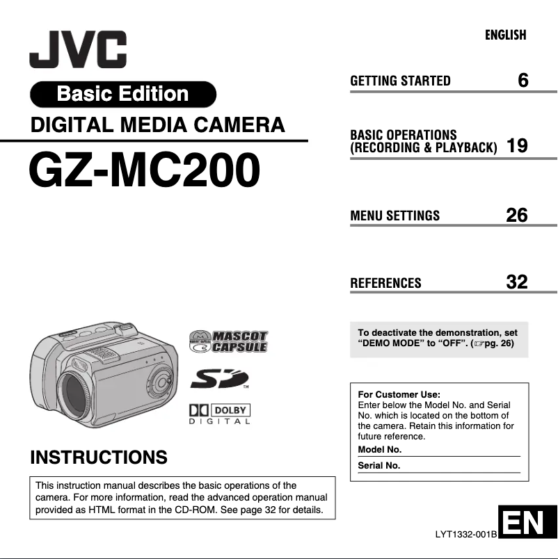 Page n°1 - Manuel utilisateur JVC Everio GZ