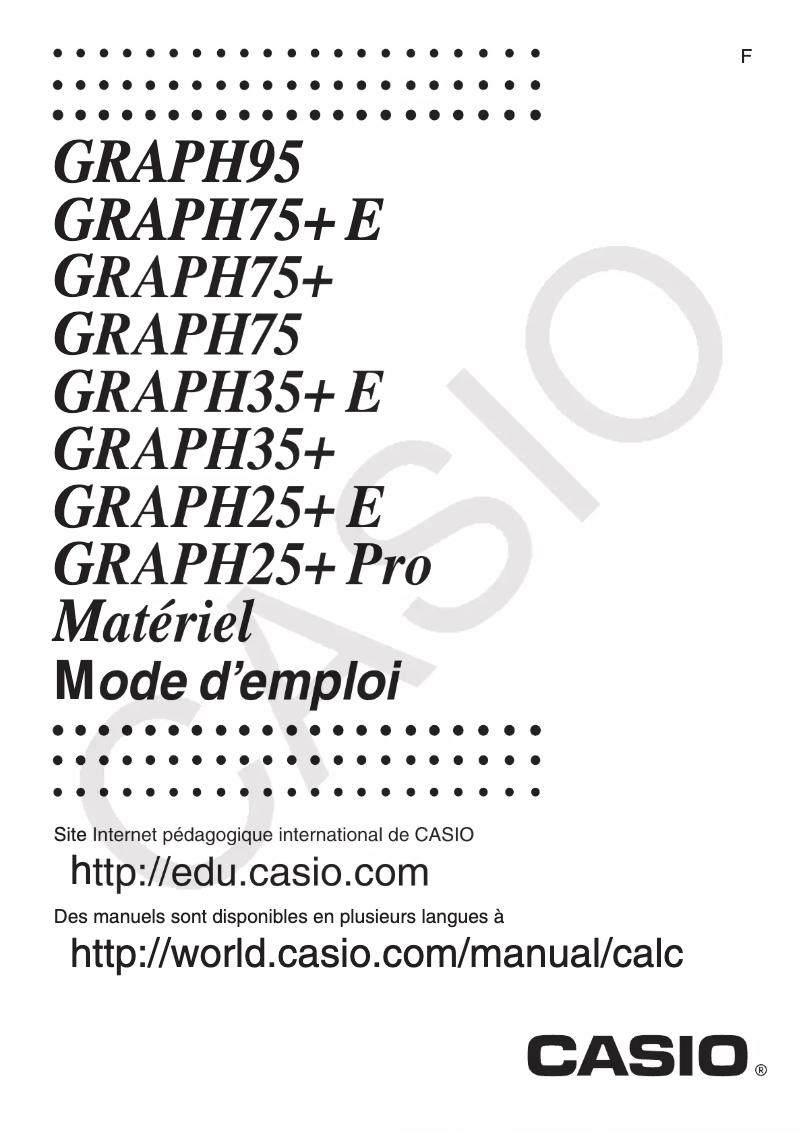 Page n°1 - Manuel utilisateur Casio Graph 25+