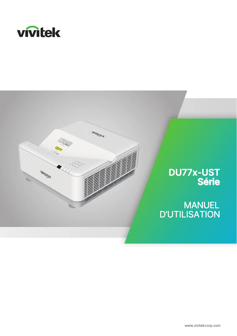 Page 1 de la notice Manuel utilisateur Vivitek DU775Z-UST