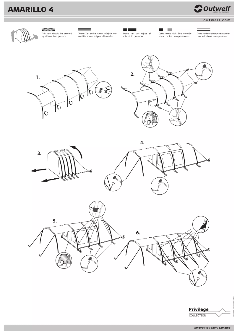 Página 1 del manual Manual de usuario Outwell Amarillo 4