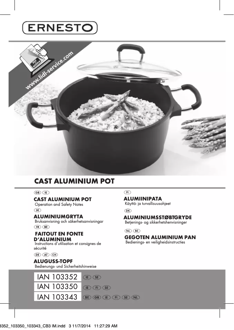 Imagen de la primera página del manual del dispositivo IAN 103352