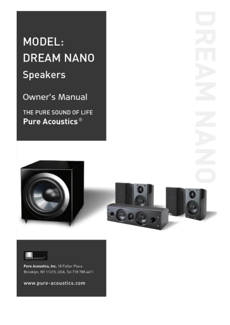Page 1 de la notice Manuel utilisateur Pure Acoustics Dream Nano