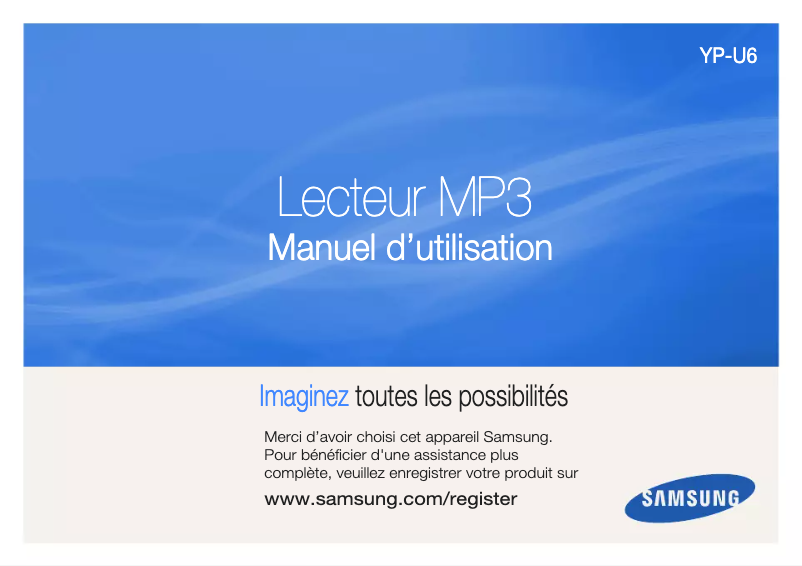Image de la première page du manuel de l'appareil YP-U6QB
