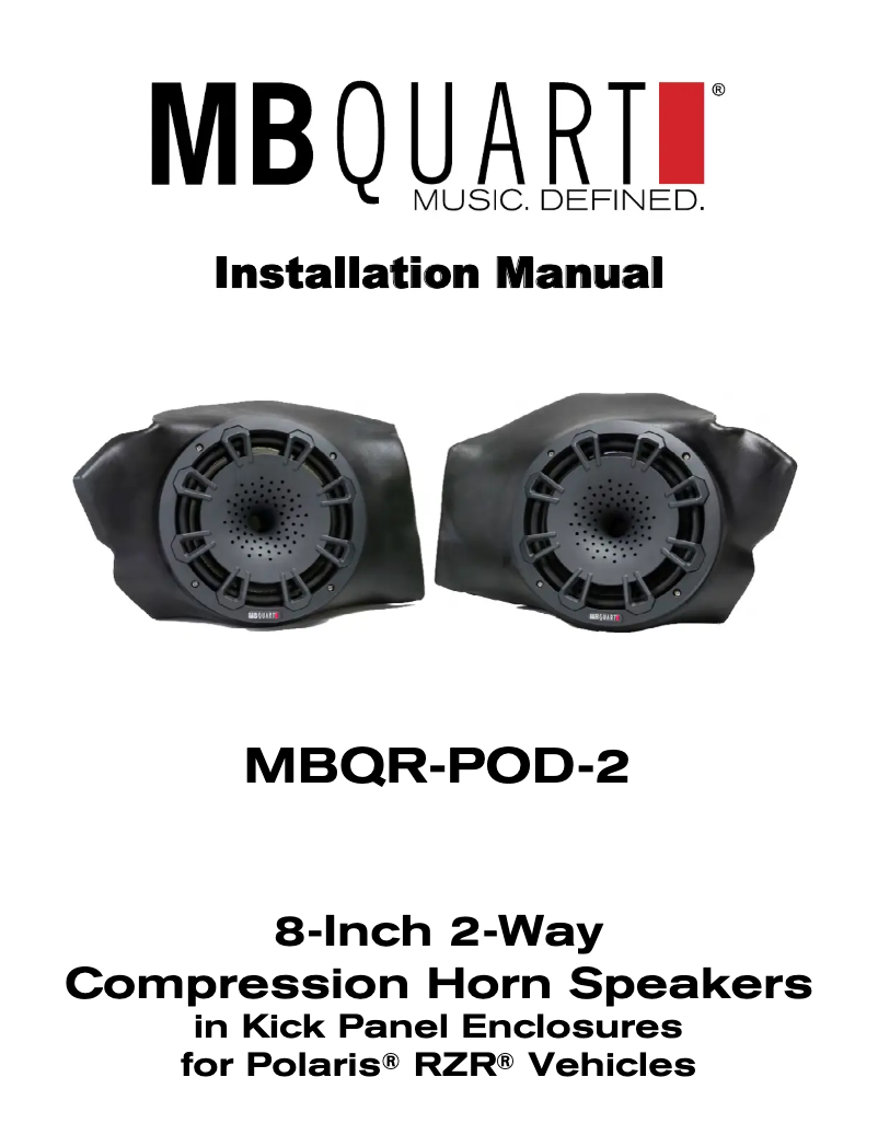 Page n°1 - Manuel utilisateur MB Quart MBQR-POD-2