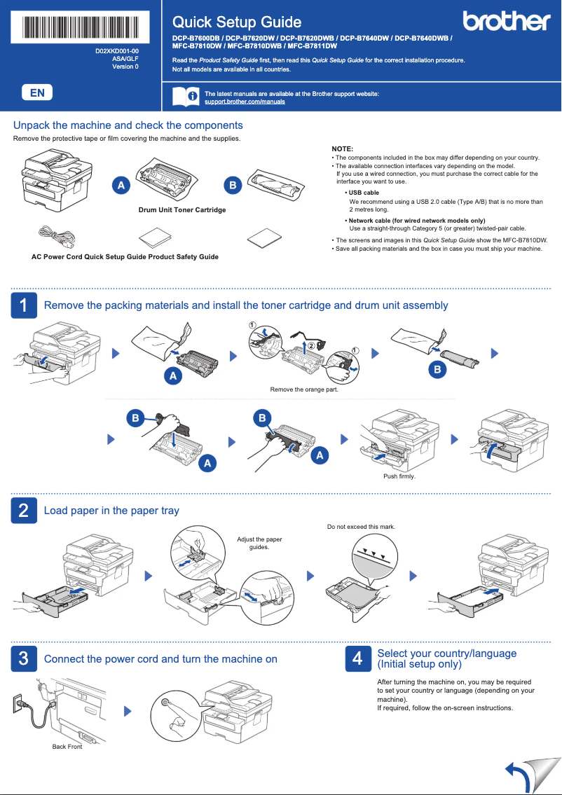 Page 1 de la notice Manuel utilisateur Brother DCP-B7600D