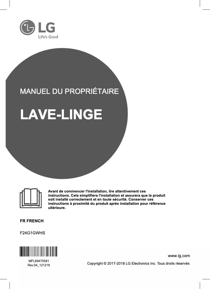 Page n°1 - Manuel utilisateur LG F24G1GWHS