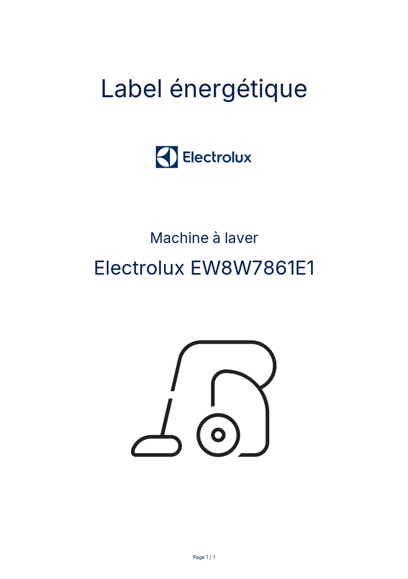Image de la première page du manuel de l'appareil EW8W7861E1