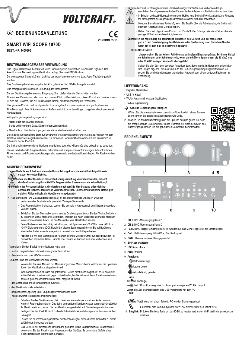 Image de la première page du manuel de l'appareil 1070D