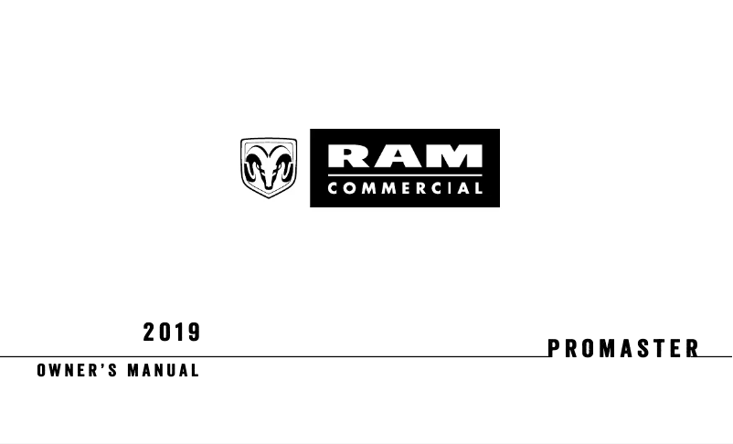 Page 1 de la notice Manuel utilisateur RAM ProMaster (2019)