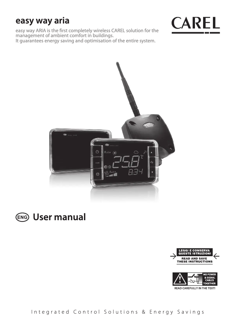 Página 1 del manual Manual de usuario Carel Easy way aria